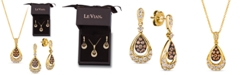 Le Vian 2-Pc. Set Chocolate Diamond (3/8 ct. t.w.) & Nude Diamond (5/8 ct. t.w.) Pendant Necklace & Matching Drop Earrings in 14k Gold